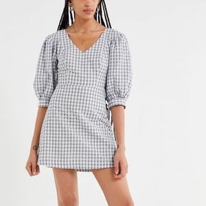 Urban Outfitters gingham dress with puff sleeves